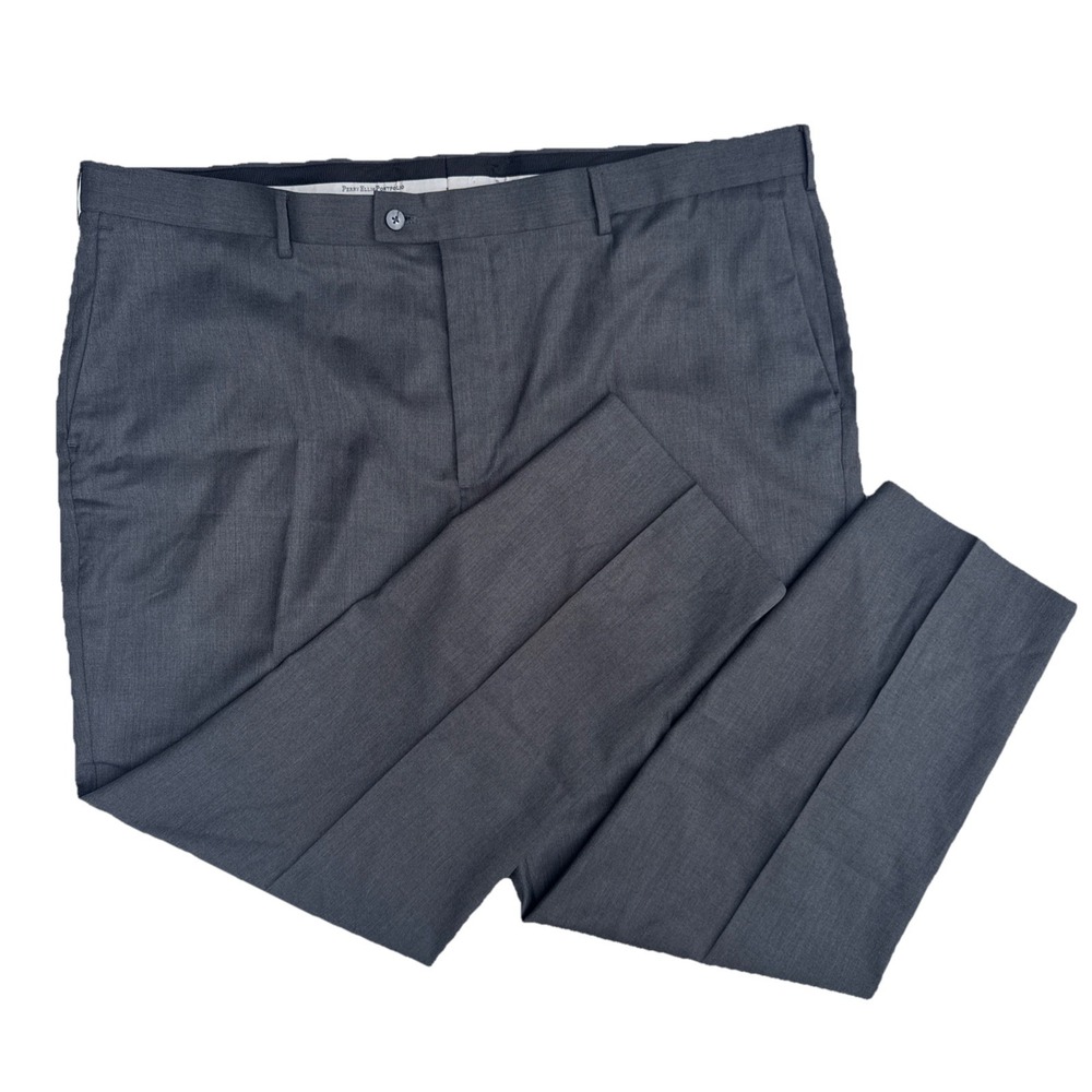 NWT Perry Ellis Portfolio Travel Luxe Pleated Dress Pants Men 44x30 Dark Gray